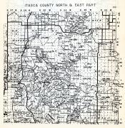 Itasca County - North and East, Bigfork, Stokes, Marcell, Balsam, Bearville, Minnesota State Atlas 1954